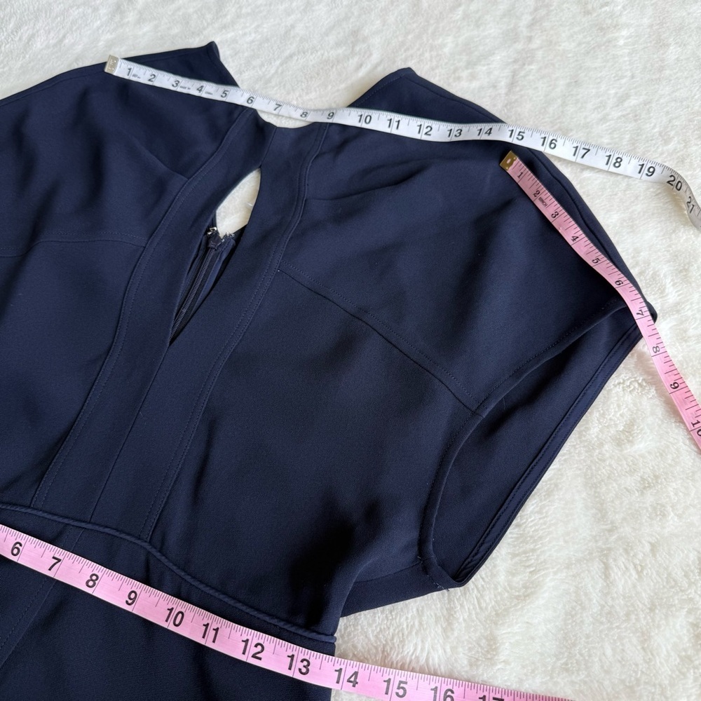 Victoria Beckham Crepe Dolman Sleeve Cut Out Navy Blue Midi Dress S (4) - Picture 8 of 13